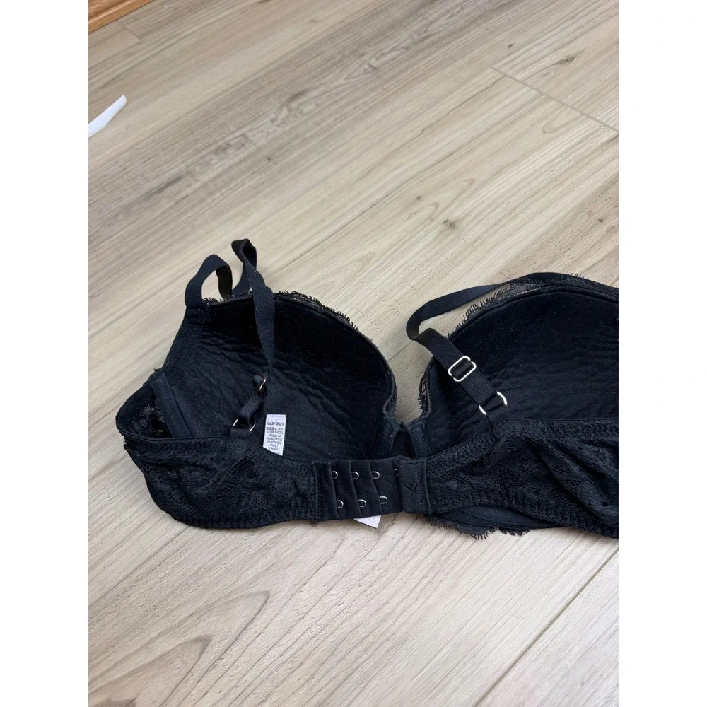 Victoria's Secret Dream Angels‎ Lined Demi Bra Black Floral Lace 32DD